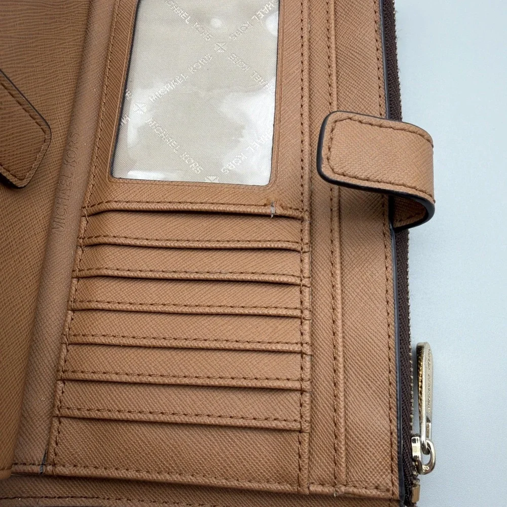 Michael Kors Monogram Wallet with Smartphone Pocket, Brown, No Wristlet